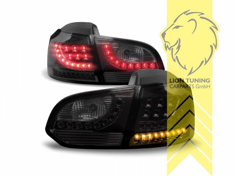 LT VW GOLF MK6 6 08-13 1K DYNAMIC SEQ LED REAR LIGHTS LAMPS TAIL BLACK LHD GTI