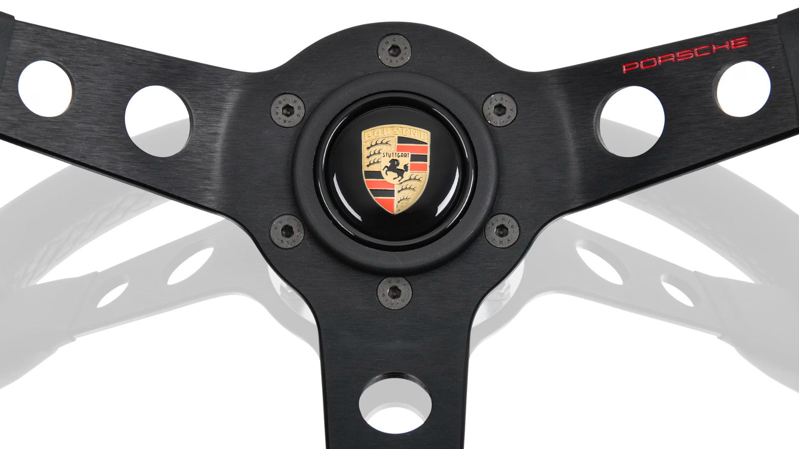 Genuine Porsche Momo Classic performance steering wheel black leather stitching