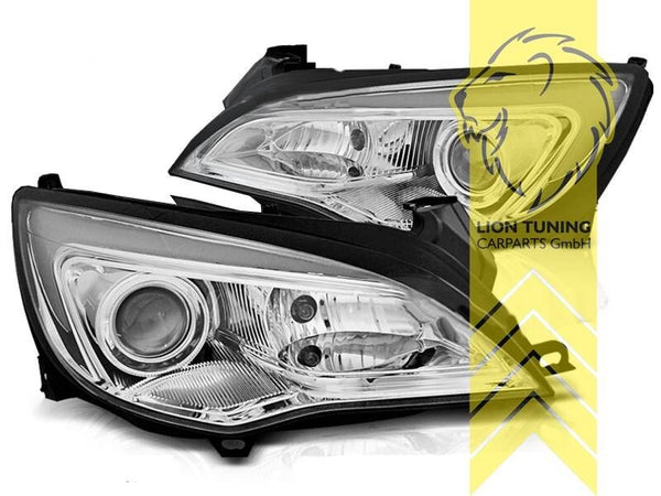 LT Set LED Halo Lightbar Headlights Opel Astra J sedan caravan black 09-15 LHD