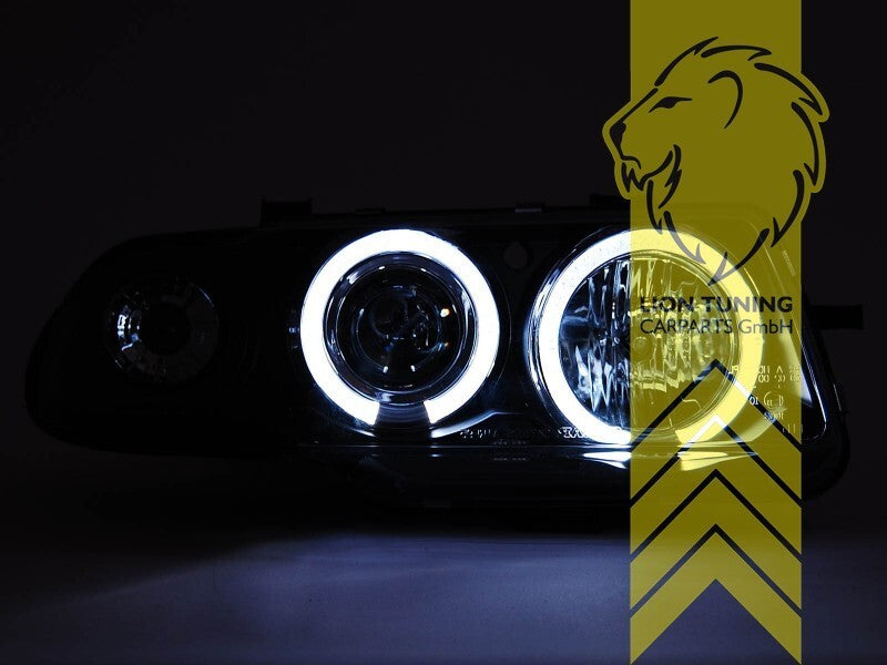 LT Pair LED DRL Angel Eye Headlights Opel Vauxhall Opel Astra F 91-94 chrome LHD