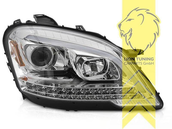 LT LED DRL Lightbar Headlights Mercedes W164 ML M-Class 08+ facelift chrome LHD