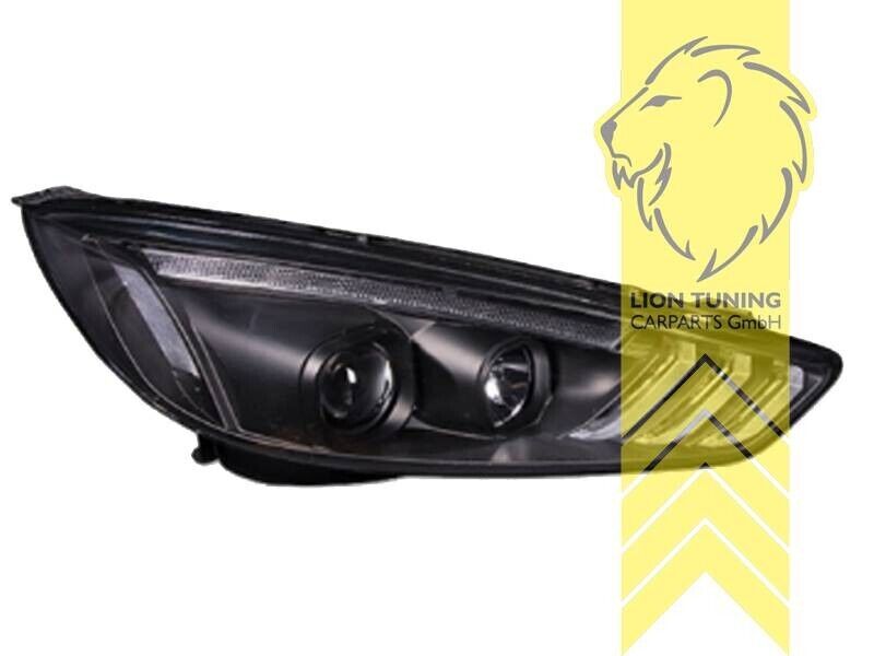 LT LED DRL Projector Lightbar Headlights Ford Focus 3 MK3 Facelift black LHD