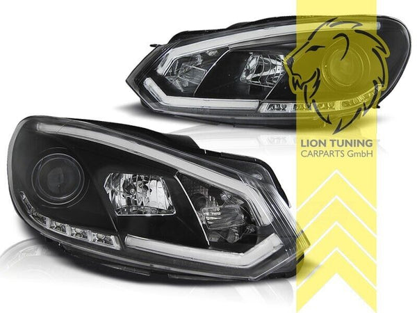 LT Pair LED DRL Lightbar Headlights VW Golf 6 MK6 08+ Limo Variant Cabrio black