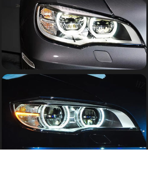 TYPY Pair LED DRL Lightbar Projector Headlights BMW X6 E71 2007-2013 LHD