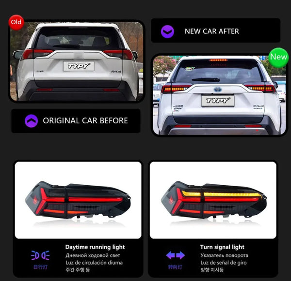 TYPY Pair LED Toyota RAV4 20-24 Dynamic Rear Lights Dynamic Tail Lamps LHD