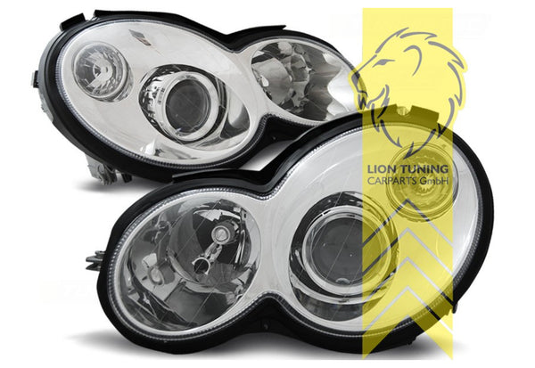 LT Halogen LED DRL Halo Headlights Mercedes CL203 Sport coupe chrome 01-04 LHD