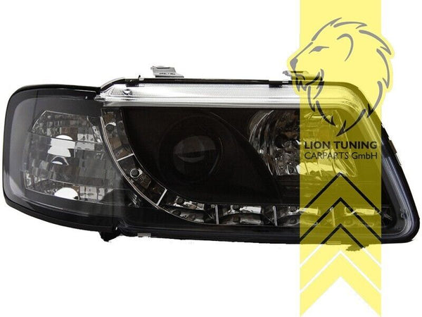 LT Pair LED DRL Lightbar Halo Headlights Audi A3 8L 96-00 H1 / H1 black LHD