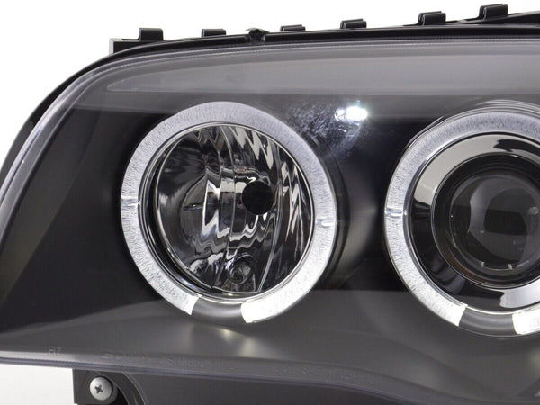 LT Pair LED DRL Halo Ring Eye Headlights BMW 1-Series E81 E87 03-12 Black LHD