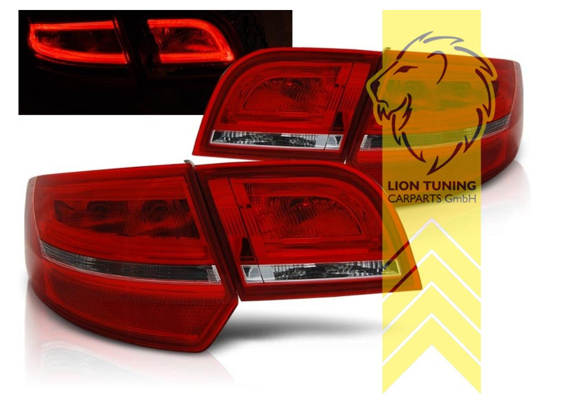 UK LT LED Lightbar Rear Lights Tail Lamps Audi A3 SB 8P 8PA 04-08 Red S3 LHD