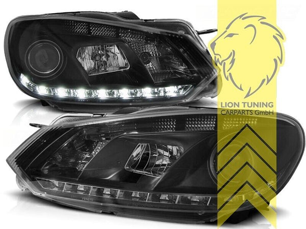 LT Pair LED DRL Lightbar Headlights VW Golf 6 MK6 08+ Limo Variant Cabrio black