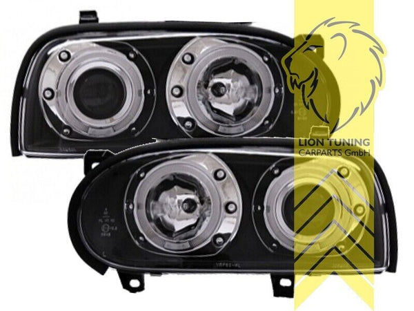 LT Pair LED DRL Ring Headlights VW Golf 3 MK3 91-99 Limo Variant Cabrio LHD