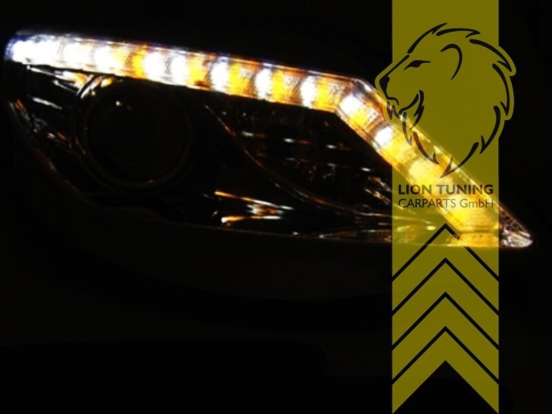 LT Pair LED DRL Halo Lightbar Headlights Seat Ibiza 6J 6J5 08-12 Chrome LHD