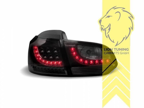 LT VW GOLF MK6 6 08-13 1K DYNAMIC SEQ LED REAR LIGHTS LAMPS TAIL BLACK LHD GTI