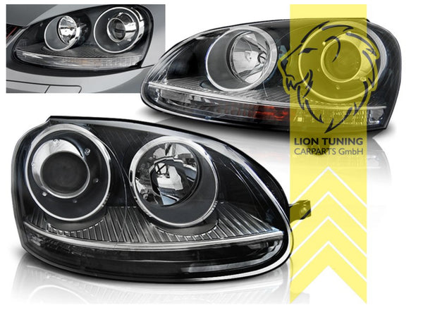 LT Set Halogen H7 Headlights VW Golf 5 Jetta 3 GTI look 1K1 1K2 1K5 Black LHD