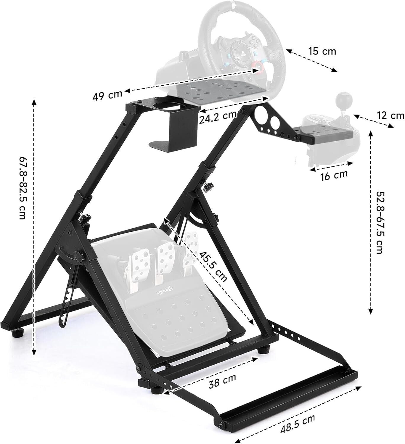 MCTZ Driving Game Sim Racing Simulator Frame Stand for Wheel Pedals Xbox PS PC