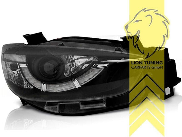 LT LED DRL Halo Lightbar Headlights Mazda CX5 KE GH 11-15 black LHD