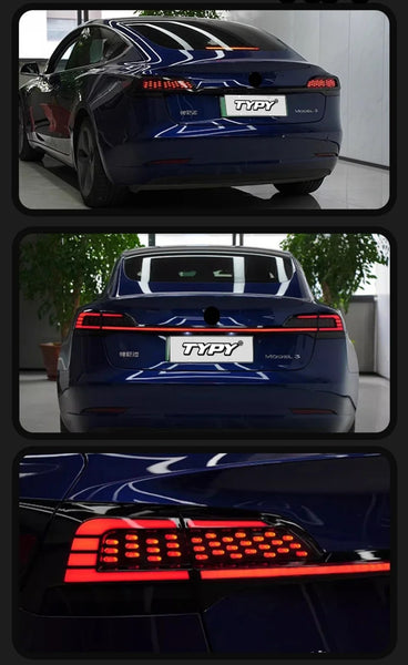 TYPY Pair 19-22 Tesla Model 3 Lightbar Sequential LED DRL Rear Lights