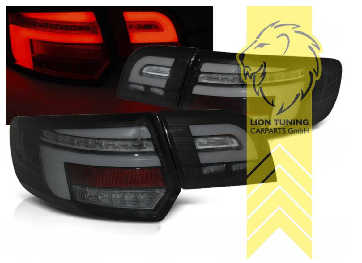 Liontuning LED Lightbar Rear Lights Tail Lamps Audi A3 8P 8PA FL Facelift 08-12 Smoke S3 LHD