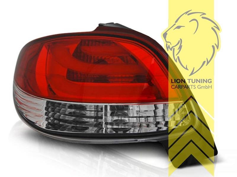 LT Pair LED Lightbar DRL Rear Lights Tail Peugeot 206 2 AC 98-07 red LHD