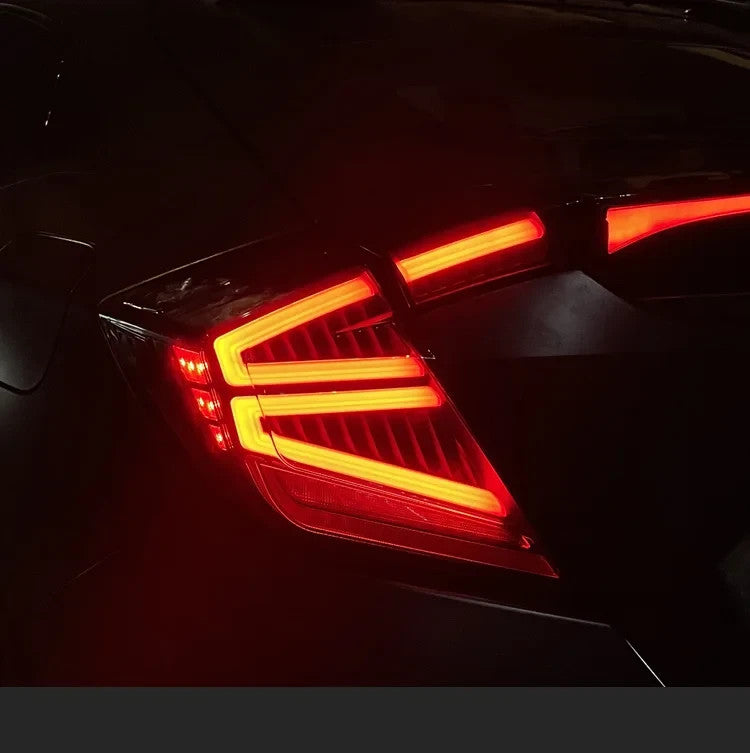 TYPY Pair LED 18-21 Honda Civic 10 Hatchb Dynamic Rear Lights Dynamic Tail LHD