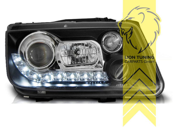 LT LED DRL Lightbar Halo Ring VW Bora Saloon Black 1J6 98-05 LHD