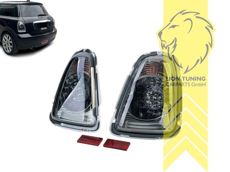 LT Pair LED Rear Lights Mini Cooper Union Jack R56 R57 06-10 smoke black LHD