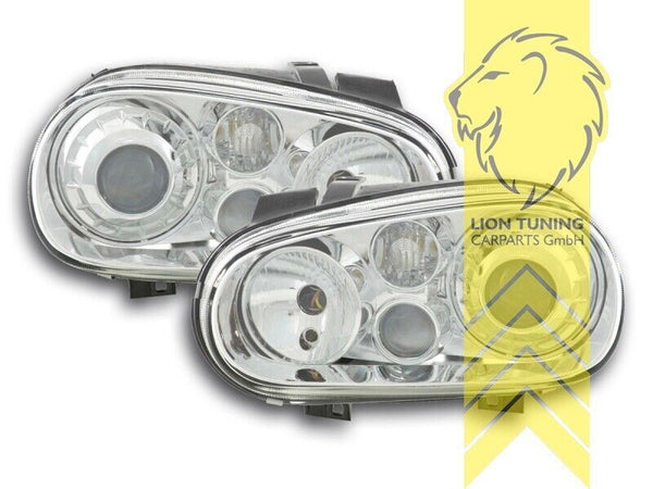 LT Pair Headlights Golf 4 1J 97-06 Limo Variant Cabrio R32 optics chrome LHD