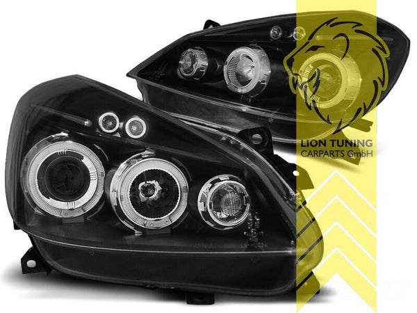 LT LED DRL Light Ring Halo Headlights Renault Clio 3 C BR CR 05-09 black LHD