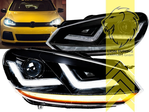 LT Pair OSRAM Bi Xenon LED DRL Headlights VW Golf 6 Limo Variant Cab black LHD