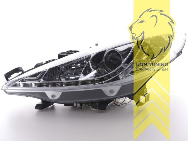 LT LED DRL Lightbar Headlights Peugeot 207 207CC CC Cabrio SW Break Chrome LHD