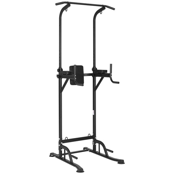 Power Tower Dip Station 10 Lvl Height Adjustable Pull Up Bar Stand Exercise Gym