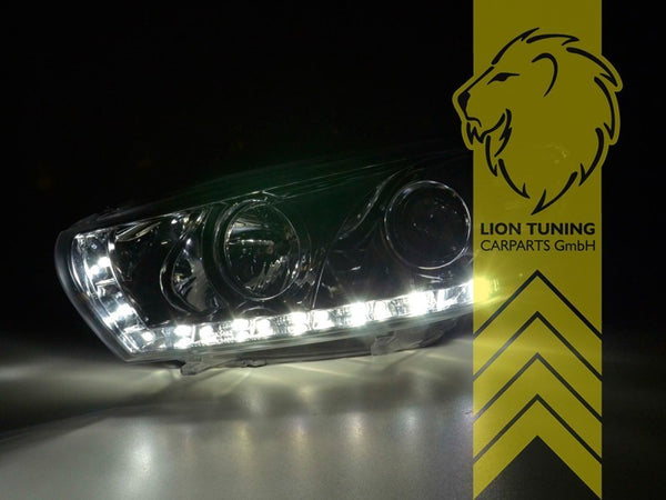 LT Pair LED DRL Lightbar Halo Headlights VW Scirocco 3 137 138 08-14 chrome LHD