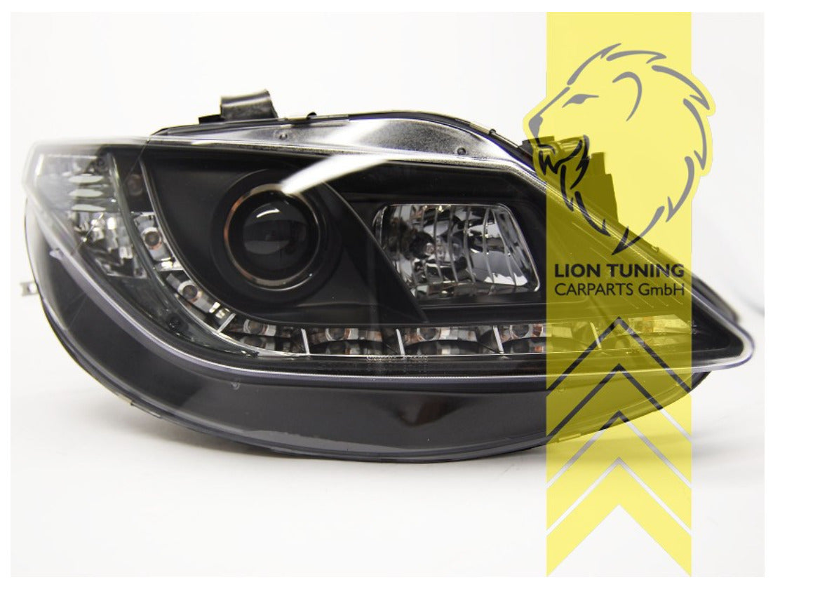 LT LED DRL Halo Lightbar Headlights Seat Ibiza 6J 6J5 IV MK6 6 black LHD