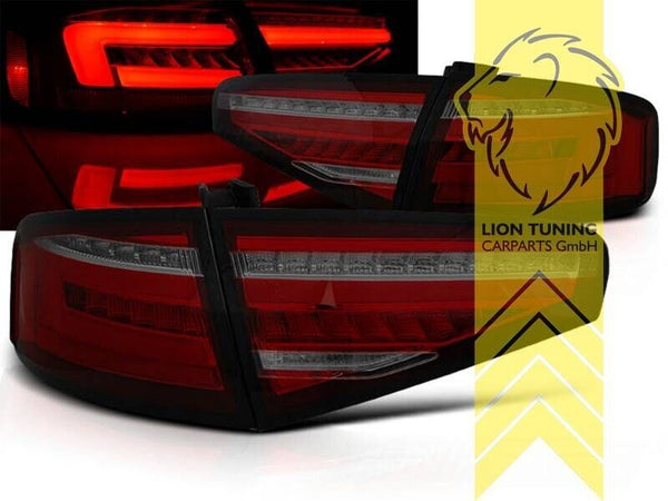 LT Pair LED REAR LIGHTS Lightbar DRL Audi A4 B8 8K Saloon 11-15 red smoke S-Line