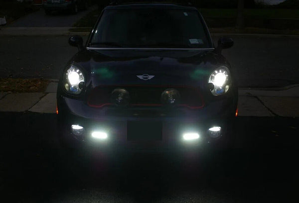 White Amber Switchback 10-16 MINI Countryman LED DRL Front Bumper Lights Markers
