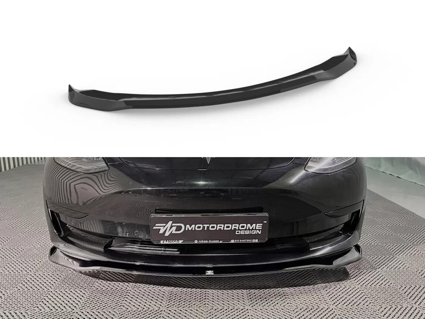 Motordrome Design V.1 Tesla Model 3 Front Bumper Lip Spoiler Splitter 2017-2023