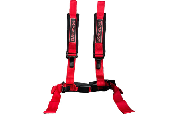 Trak Racer Sim Driving Simulator Bucket Seat Racing Harness Belt 4-point Red Blk
