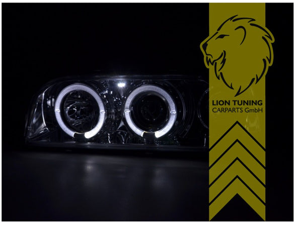 LT LED DRL Angel Halo Ring Headlights Volvo 850 Saloon Estate LS LW Black LHD