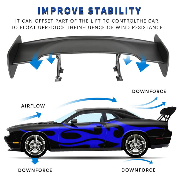 Universal 911 987 Cayman GT3 GT4 47" Rear Trunk GT Spoiler Tail Wing ABS Matte