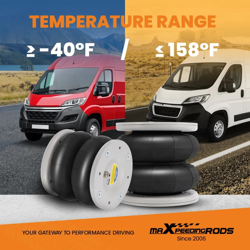 MXPR Rear Air Suspension Kit + Compressor Peugeot Boxer Fiat Ducato 1994-2024 4T