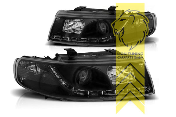 LT Pair LED DRL Lightbar Headlights Seat Leon 1M Toledo 1M black LHD