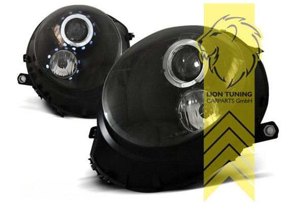 LT LED DRL Lightbar Halo Ring Headlights Mini Cooper R56 R57 black JCW WORKS LHD