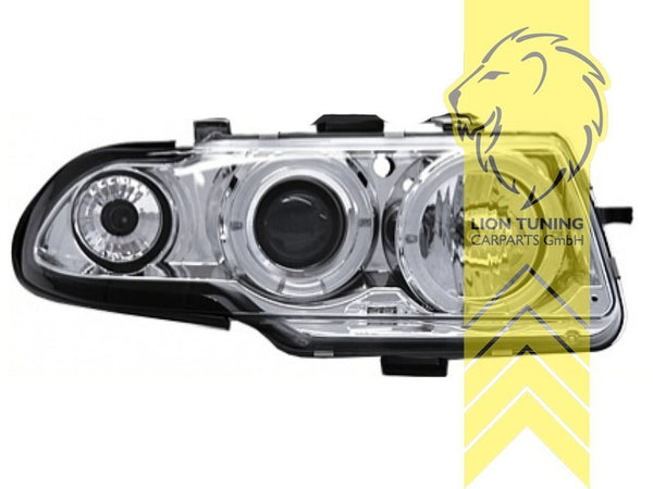 LT Pair LED DRL Angel Eye Headlights Opel Vauxhall Opel Astra F 94-00 chrome LHD