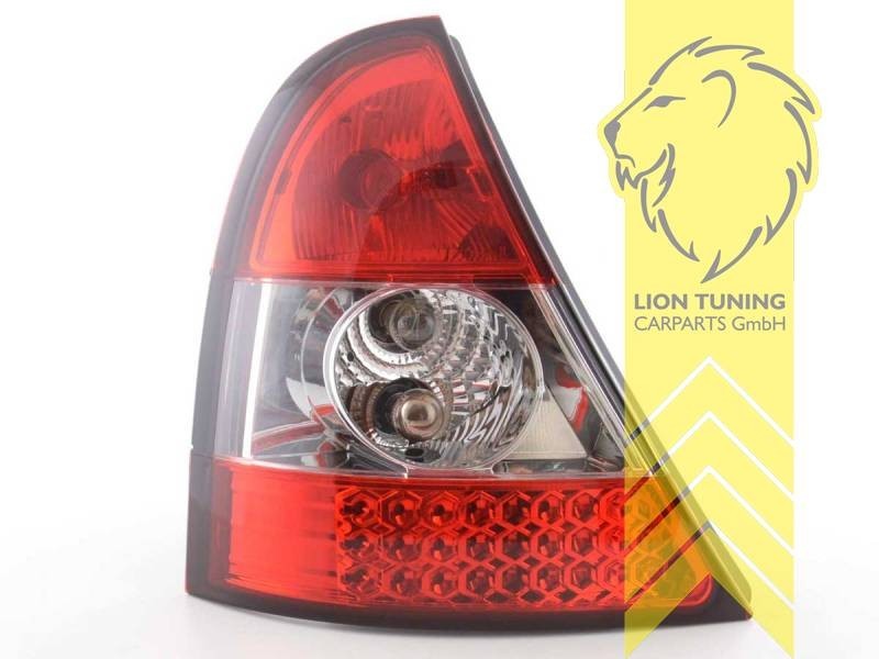 LT Pair LED Lightbar DRL Rear Lights Renault Clio 2 MK2 B 01-05 Red Clear LHD