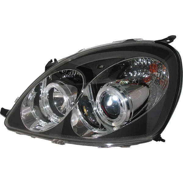 AS Pair LED DRL Halo Toyota Yaris I 1 MK1 99-03 Headlights Black LHD