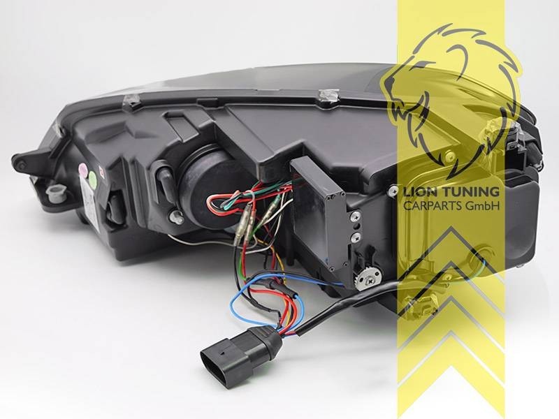 LT Pair LED DRL Lightbar Headlights VW Golf 7 Limo Variant black chrome LHD