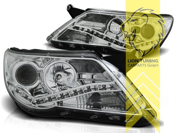 LT Pair LED Lightbar DRL Lightbar Headlights VW Tiguan chrome 07-11 H7 / H1 LHD