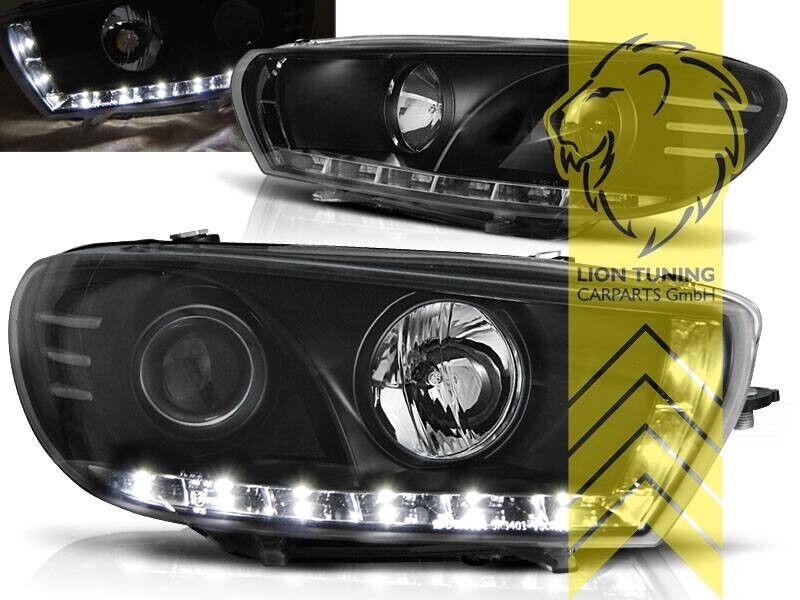 LT Pair LED DRL Headlights VW Scirocco 3 Facelift 137 138 14-17 black LHD