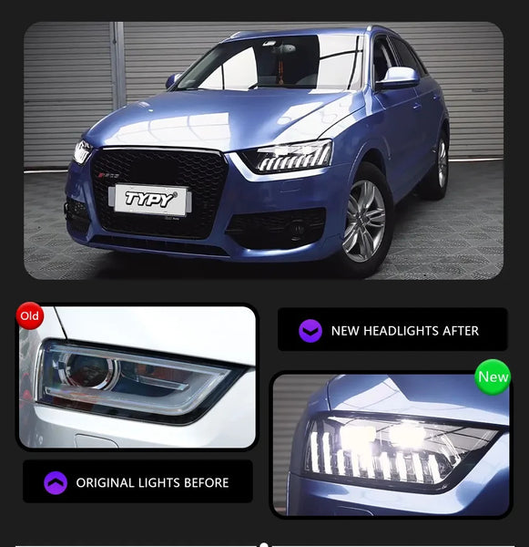 TYPY Pair Audi Q3 2013-2018 LED DRL Headlights LHD