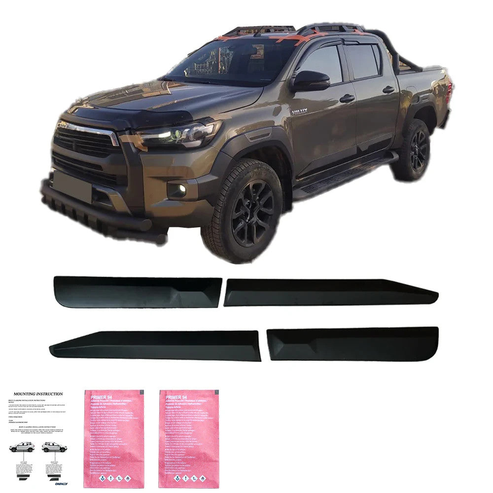 OW Body Cladding Styling Side Door Armour Panels TOYOTA Hilux 8 15+ 4 Pcs ABS